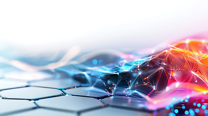 Poster - Digital wave motion modern technology lab abstract art futuristic environment close-up view innovation concept