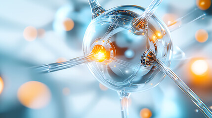 Poster - Exploring quantum particles scientific lab 3d visualization high-tech environment close-up physics concepts
