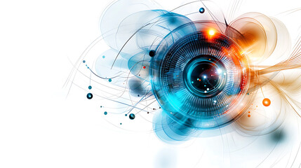 Poster - Dynamic digital art creation virtual space abstract visualization high-tech environment aesthetic perspective innovation concept