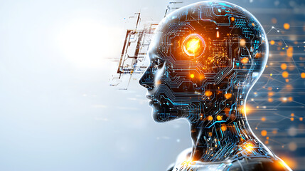 Poster - Technological advancements in ai future of humanity digital realm visual art futuristic close-up innovation