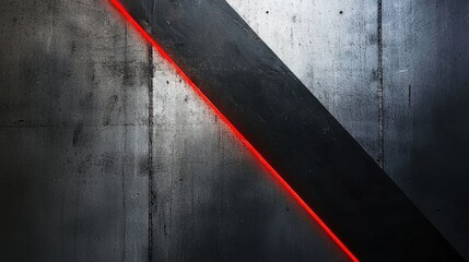 Poster - A modern abstract background featuring deep black and glowing red diagonal light streaks over a brushed metal texture.