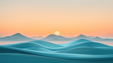 Leinwandbilder - A modern minimalistic backdrop featuring soft, fluid waves of color blending in a harmonious gradient.