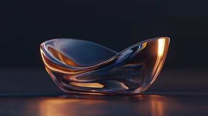 Aufkleber - A multicolored holographic glass wave flowing through a dark abstract background, creating a surreal futuristic effect.