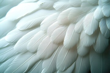 Poster - White feathers create a soft and delicate texture highlighting the beauty of avian plumage in natural light