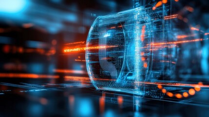 Poster - Dynamic digital lens technology in a futuristic environment high-tech imagery abstract visualization