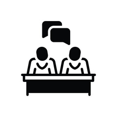 Wall Mural - black solid icon for communication