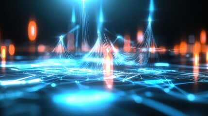 Aufkleber - Digital connectivity revolution futuristic network visualization technology hub data representation virtual environment macro view innovation