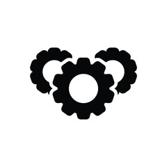 Wall Mural - black solid icon for gear