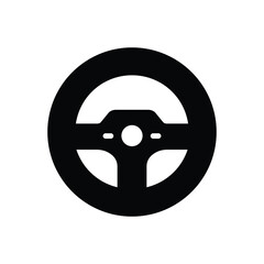 Wall Mural - black solid icon for steering wheel