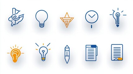 Poster - A diverse set of icons representing different aspects of career development job skills and professional growth