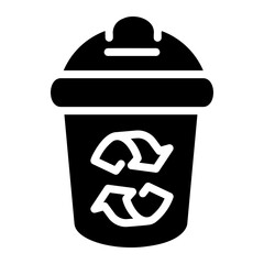 Wall Mural - trash bin solid icon
