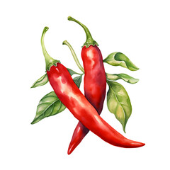 Leinwandbilder - Digital technology chilli watercolor design illustration