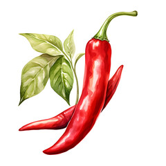 Leinwandbilder - Digital technology chilli watercolor design illustration