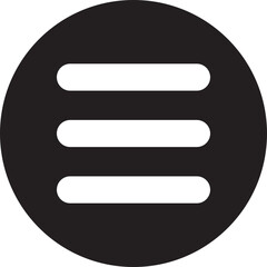 Poster - Hamburger web and mobile app menu icon in flat style. Vector buttons for website UI navigation. App menu for home or drop list and application drawer in mobile app isolated on transparent background.