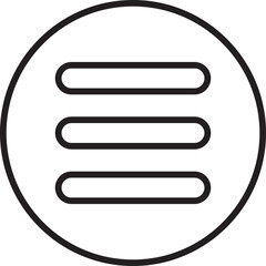 Poster - Hamburger web and mobile app menu icon outline style. Vector buttons for website UI navigation. App menu for home or drop list and application drawer in mobile app isolated on transparent background.