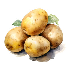 Fototapete - Digital technology potato watercolor design illustration