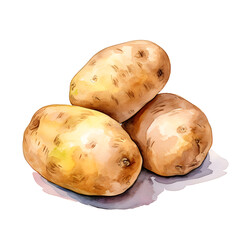 Fototapete - Digital technology potato watercolor design illustration