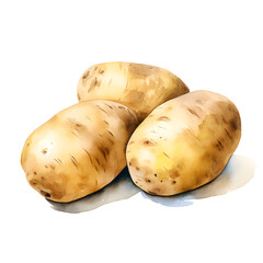 Fototapete - Digital technology potato watercolor design illustration
