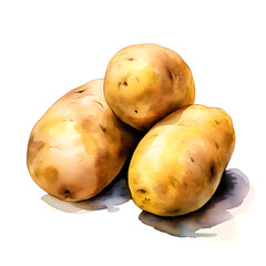 Fototapete - Digital technology potato watercolor design illustration