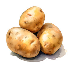 Fototapete - Digital technology potato watercolor design illustration