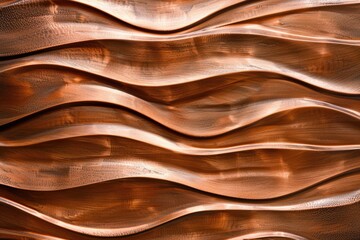 Poster - Flowing copper waves abstract art studio textured surface contemporary design close-up modern aesthetics