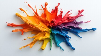 Aufkleber - Dynamic paint splash art studio abstract image colorful environment close-up view creative expression