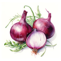 Aufkleber - Digital technology onion watercolor design illustration