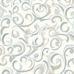 Poster - Seamless Minimalist Scrollwork Pattern Clean Curves for Design Projects