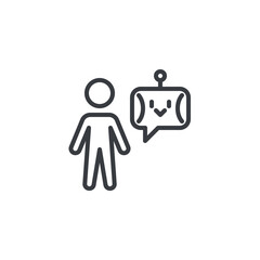 Fototapete - Bot Conversation line icon