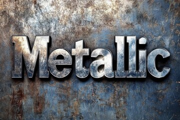 Poster - Metallic letters with a distressed texture create a striking visual effect against a textured background