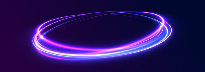 Poster - cybernetic light waves: a stunning composition of luminous motion rings and glowing arc traces that 