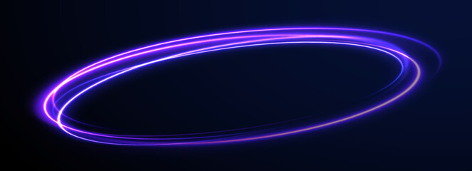 Poster - cybernetic light waves: a stunning composition of luminous motion rings and glowing arc traces that 