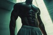 © PinkiePie - A close-up of a man’s muscular abs with gym lighting