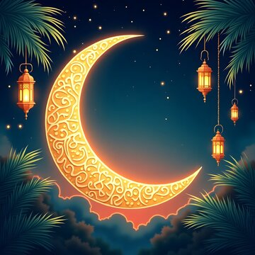 Elegant eid al adha, Eid mubarak islamic greeting card, islamic festival of sacrifice, eid-al-adha mubarak, Happy Eid Ul Adha, lantern islamic , eid mubarak. holiday festival, banner. Generative AI 