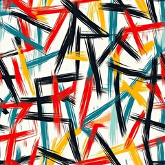 Poster - Chaotic Overlapping Lines Abstract Scribble Pattern for Trendy Designs
