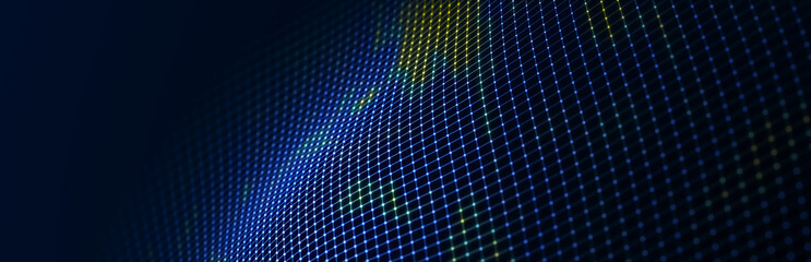 Leinwandbilder - Abstract digital connection dots. Technology background. Network connection structure. 3d rendering. widescreen
