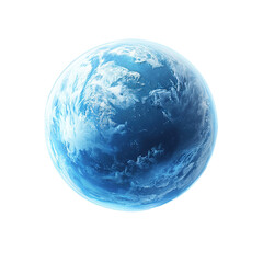 Wall Mural - The image portrays a digital artwork representation of a blue planet with an atmospheric water texture in space.