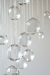 Poster - Elegant Glass Orbs Hanging in Air for Modern Interior Decoration