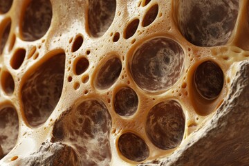 Aufkleber - Textured surface featuring irregular bubbles in a natural material under close-up examination