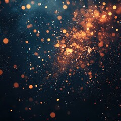 Poster - Vibrant Glowing Particles in Dark Background for Abstract Design