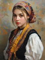 Poster - A person with a vibrant scarf, suitable for various uses such as fashion, travel or lifestyle images
