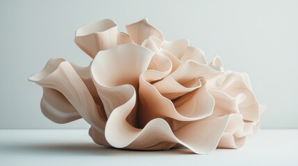 Poster - Elegant Abstract Sculpture with Flowing Shapes and Soft Colors