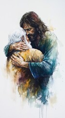 Poster - A person embracing a canine companion