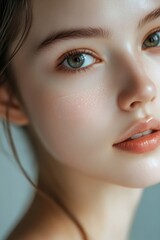 Poster - A close-up view of a woman's facial features, emphasizing her eyes