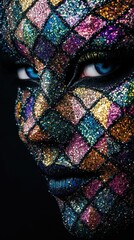 Poster - Close-up of a person with sparkly makeup, perfect for party or celebration