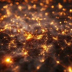 Poster - Abstract Digital Background with Glowing Particles and Light Effects