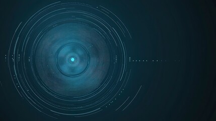 abstract digital eye with concentric circles and glowing center, futuristic technology concept.