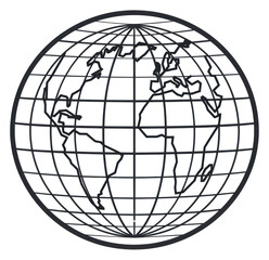 Wall Mural - png globe sphere planet line.