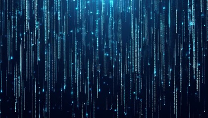 Poster - abstract animation of binary code cascading down like digital rain