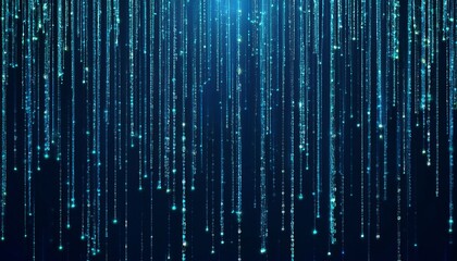 Poster - abstract animation of binary code cascading down like digital rain